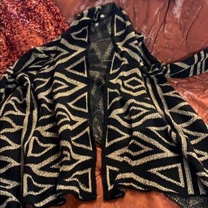 Metallic gold and black cardigan